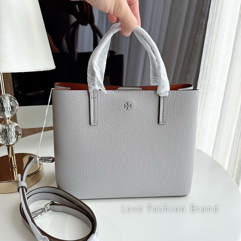 ♞,♘ผ่อน0%แท้100% Tory Burch 84693 85985 Blake Small Tote หนังวัวแท้ หนังนิ่มทั้งใบ  สีเขียว