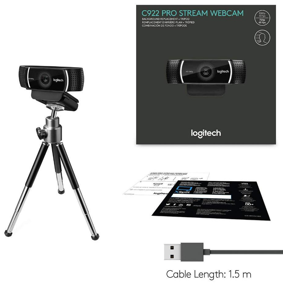 



 ♞Logitech C922 Pro HD Stream Webcam 1080P (ของแท้100% จัดส่งในไทย) ฟรี Xsplit Premium 3 เดือน