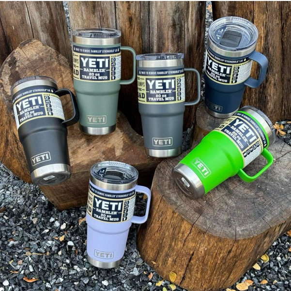 ♞,♘แก้ว YETI RAMBLER 30oz TRAVEL MUG  WITH STRONGHOLD LID