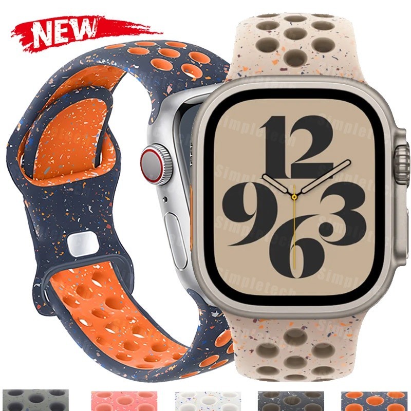 สายนาฬิกาข้อมือยาง ของแท้ สําหรับ Apple Watch Ultra 2 49 มม. IWatch 9 8 7 6 5 SE 45 มม. 44 มม. 42 ม