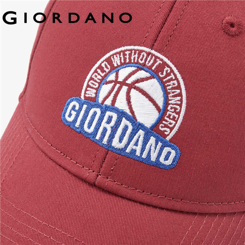 ➧ Giordano หมวกแก็ปผู้ชาย หมวกเบสบอล ผ้าฝ้าย ปัก แบรนด์