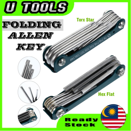 HEX / TORX STAR FOLDING ALLEN KEY Spanner ชุดประแจอัลเลนจักรยานซ่อมเครื่องมือจักรยาน Allen Key