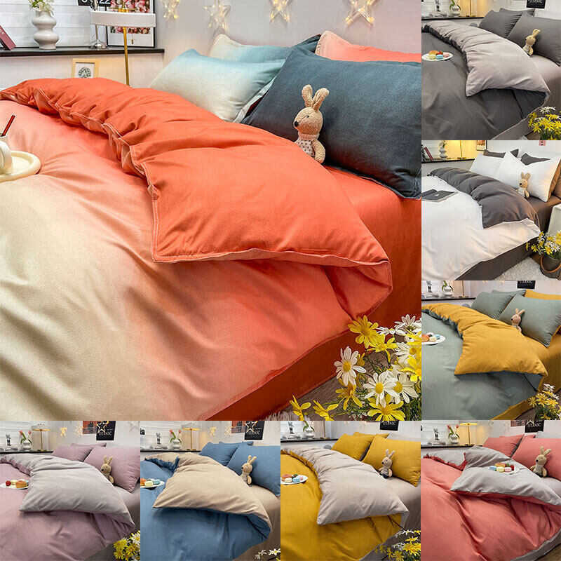 Duvet 【Ready Stock】New 5/6Feet Size Bedclothes Comforter Solid ing Color Microfiber Quilt Cover (