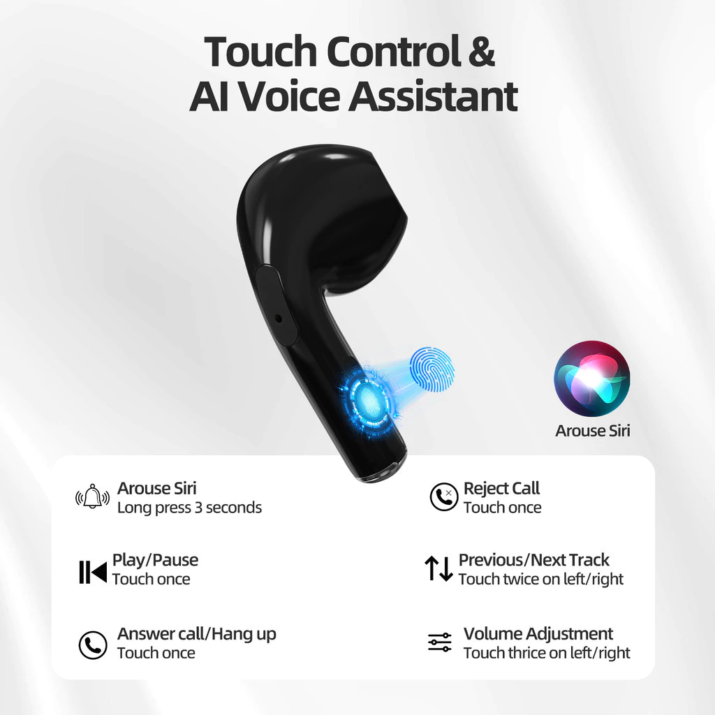 GOOJODOQ BT5.3 หูฟัง TWS ไร้สาย HiFi สัมผัสอัจฉริยะ thumbnail 6
