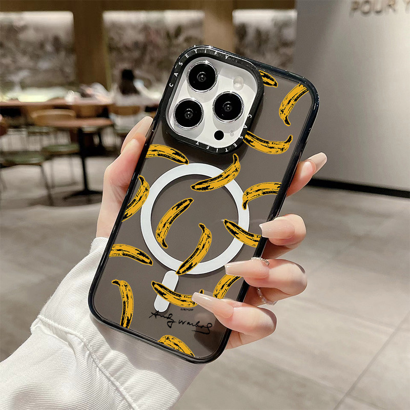 Andy Warhol Screenful Banana ไร้สายชาร์จแม่เหล็กสําหรับ IPhone 11 14 15 16 Pro Max 12 13 Pro Max Cov