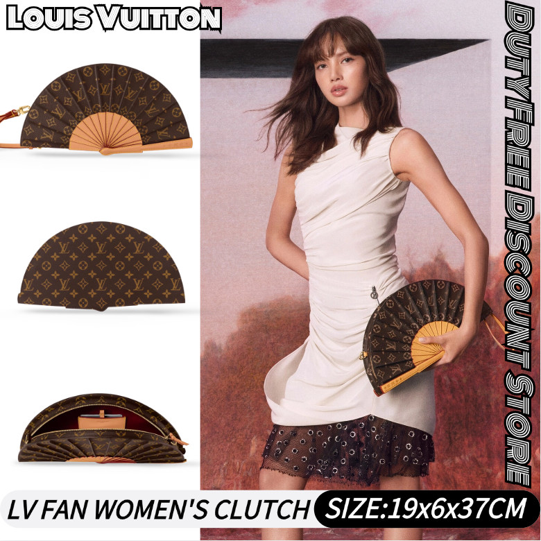 หลุยส์วิตตอง Louis Vuitton LV FAN Women's Clutch กระเป๋าถือผู้หญิง กระเป๋าสะพายไหล่