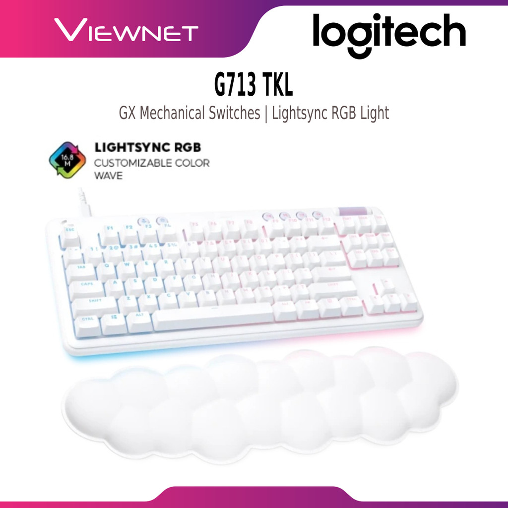 LOGITECH G713 TKL WIRED MECHANICAL GAMING KEYBAORD GX MECHANICAL SWITCHES LIGHTSYNC RGB LIGHT PALM R