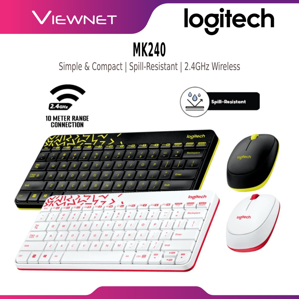 LOGITECH MK240 WIRELESS KEYBOARD MOUSE COMBO, NANO, COMPACT,