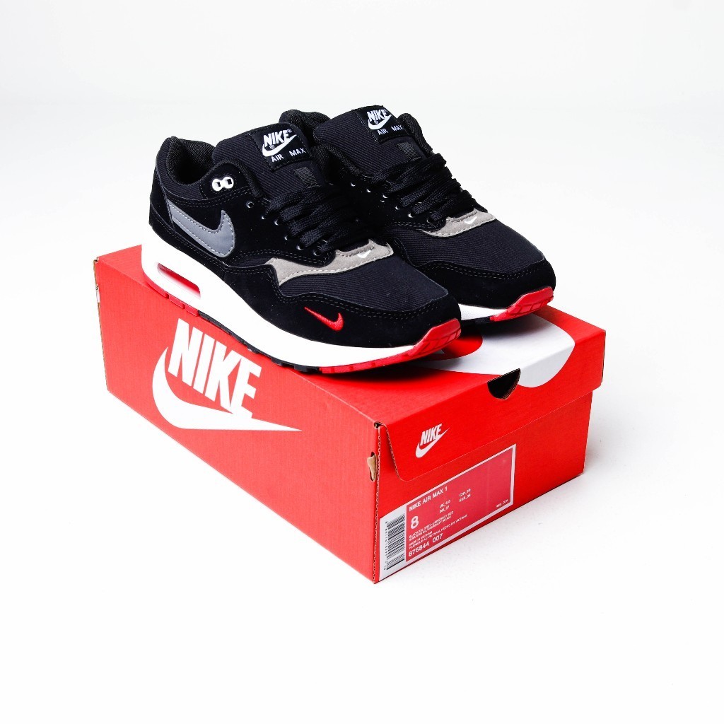 (SLPRDS) Sepatu Nike Air Max 1 Black Oil Grey Red - AirMax 1