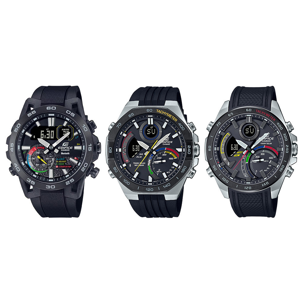 ♞Casio Edifice นาฬิกาข้อมือผู้ชาย สายเรซิน รุ่น ECB-900MP,ECB-950MP,ECB-40MP (ECB-900MP-1A,ECB-950M