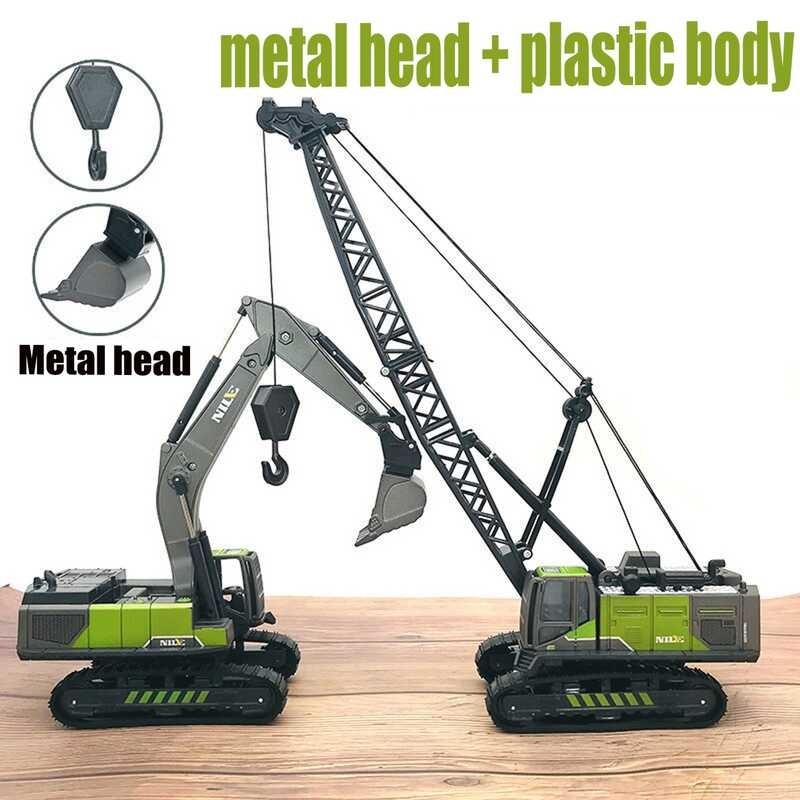 Simulation 1:50 Alloy Head Diecasts Toy Engineering Vehicle Toy Excavator Crane Model Truck Car Toy