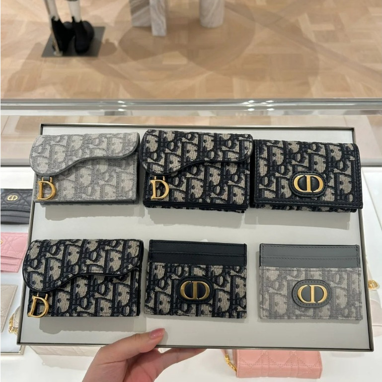 ♞,♘Dior/ทรงสั้น/กระเป๋าสตางค์/ที่ใส่บัตร/ของแท้ 100%