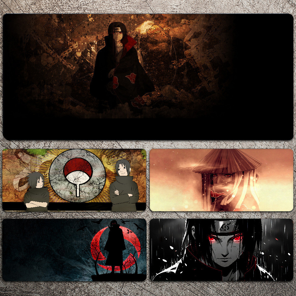 อะนิเมะ Mousepad แผ่นรองเมาส์สําหรับเล่นเกมขนาดใหญ่ LockEdge หนาแป้นพิมพ์คอมพิวเตอร์โต๊ะโต๊ะ N-Naruto Itachi