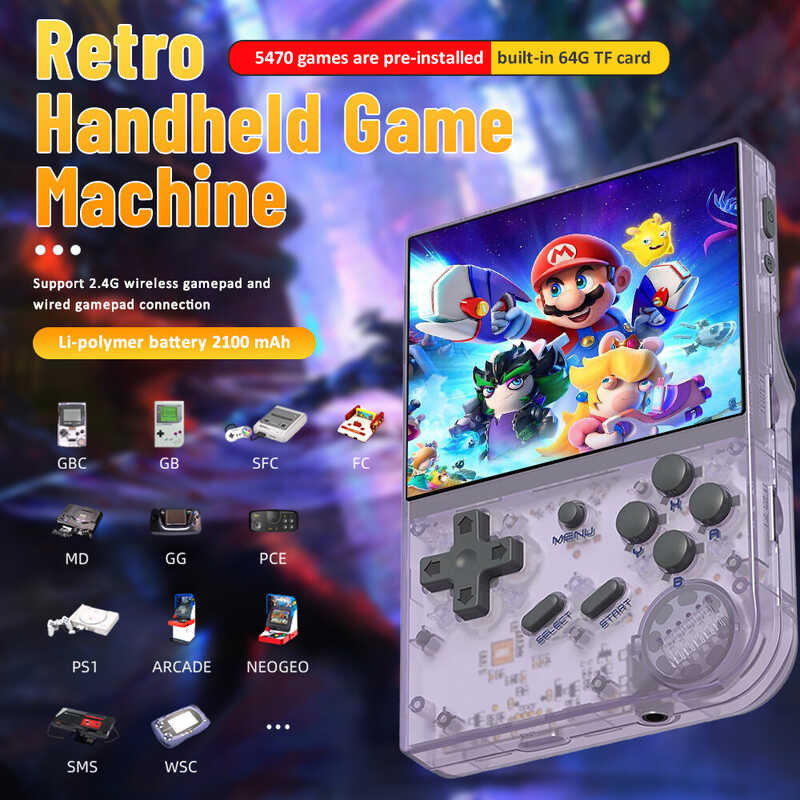 ANBERNIC RG35XX Abaaba Mini Retro Handheld Console Linux System 3.5-inch IPS 640*480 Screen Game Pl