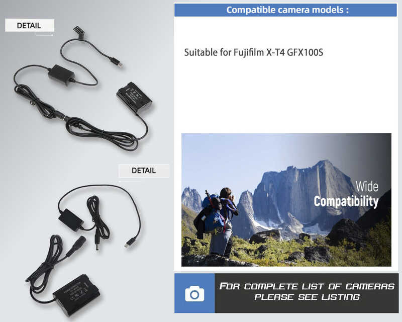 NP-W235แบตเตอรี่เลียนแบบ สำหรับ Fujifilm Coupler CP-W235สำหรับ T5 X-S2 CP-W235