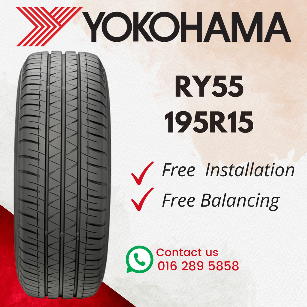 19515 195-15 195R15 19515 YOKOHAMA BLUEARTH RY55 ยาง VAN Tyre (ฟรี INSTALLATION)