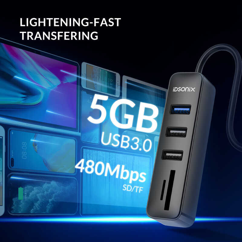 2-port iDsonix 3.0 USB2.0 plus TF/SD reader, can be connected to external U mobile hard disk, keybo