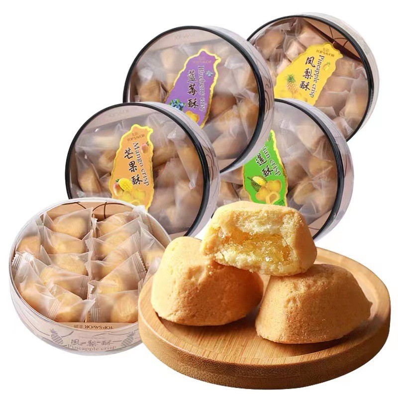 Jinyu Pineapple Crisp 200G ขนมขบเคี้ยวและขนมขบเคี้ยวสไตล์ไต้หวันสไตล์สมัยโบราณและขนมหวานแซนวิชของขน