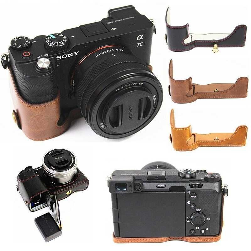 Pu Retro ➧ Leather Camera Bag Body Case For Sony Alpha 7C A7c Zv-E10 Zve10 A6600 A6500 A6400 A6300 ➧