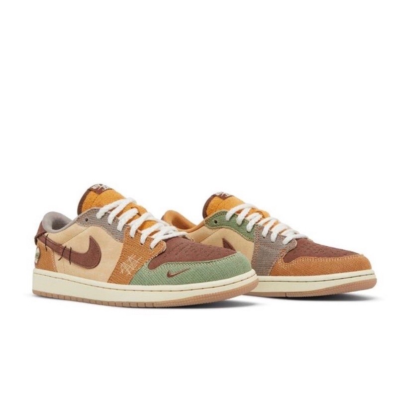 ♞(พร้อมส่ง ของแท้ 100%) AIR JORDAN 1 LOW OG VOODOO X ZION WILLIAMSON