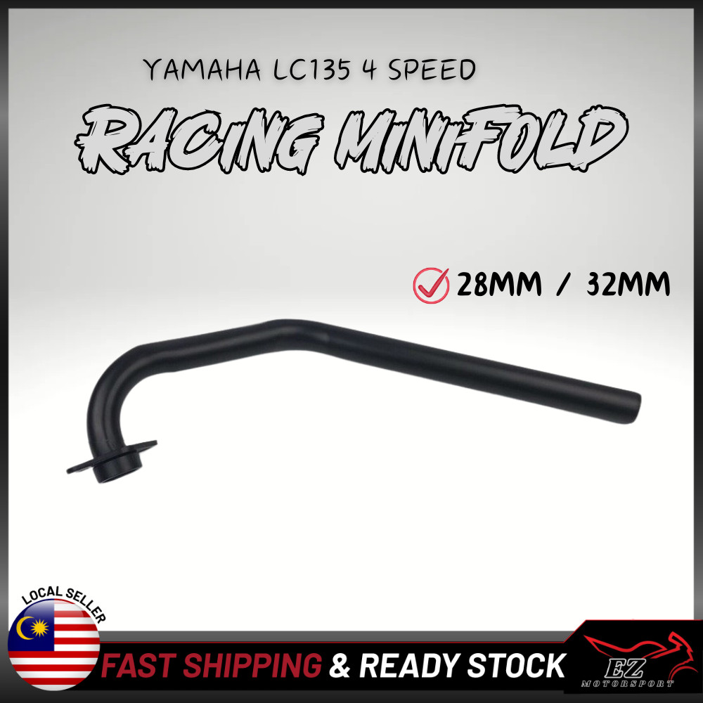 Yamaha LC135 4SPEED LC4S 4 SPEED Racing Minifold Minifu Muffler Exhaust Depan [ 28 มม . / 32 มม . ] สีดําแบน