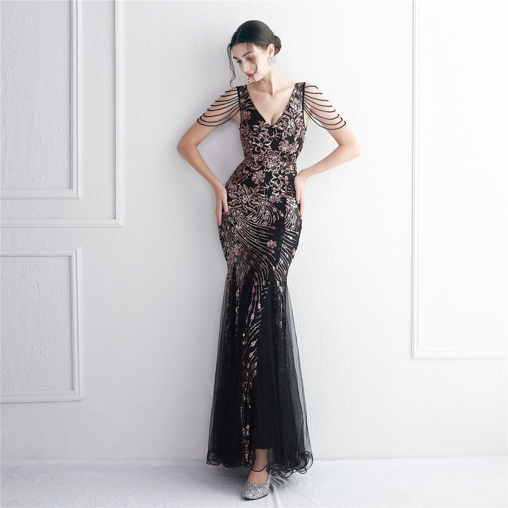 Evening Dress Party Gowns women's banquet Sequin fishtail prom party dress long gown formal birthda