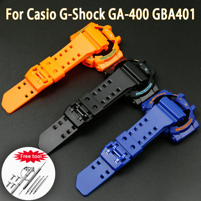 สายนาฬิกาข้อมือยางซิลิโคนสําหรับ Casio G-Shock Ga-400 Gd-400 Gba401