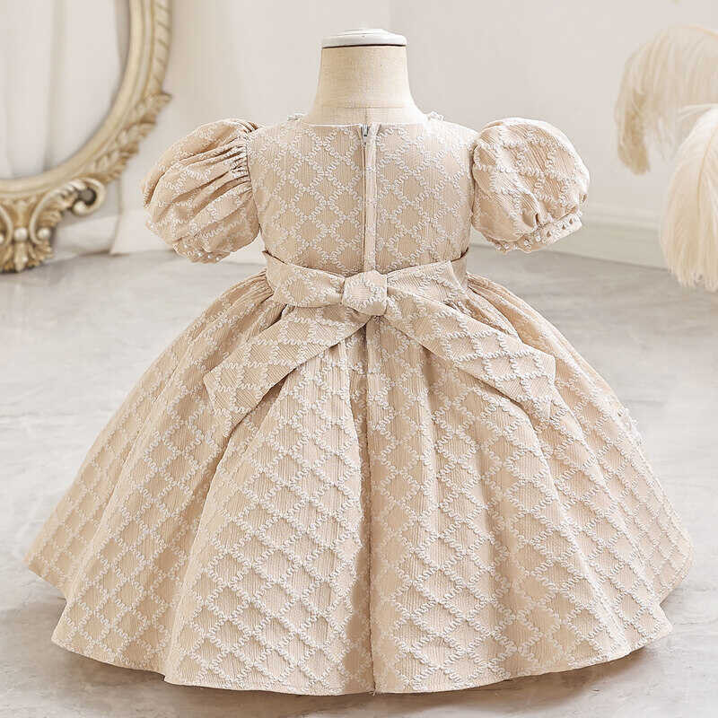 ❤ Elegant Kids Girls Wedding Evening Party Girl Gowns Bow-Knot Puff Sleeve Princrss Dress