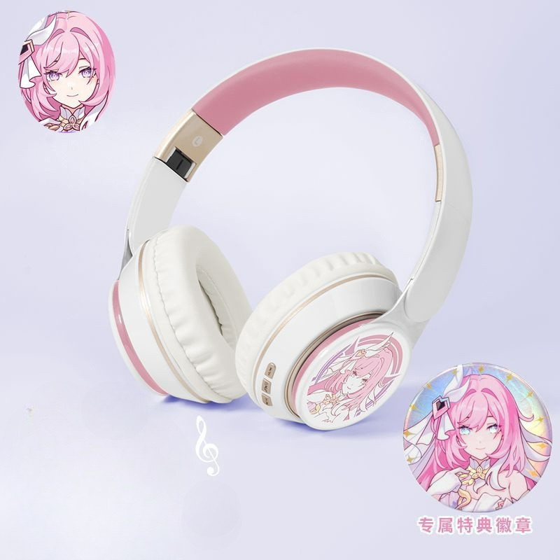 Elysia หูฟังบลูทูธ Honkai Impact 3 Miss Pink Elf Silverwing  N-EX เกมชุดหูฟังไร ้ สายสามโหมด TF การ