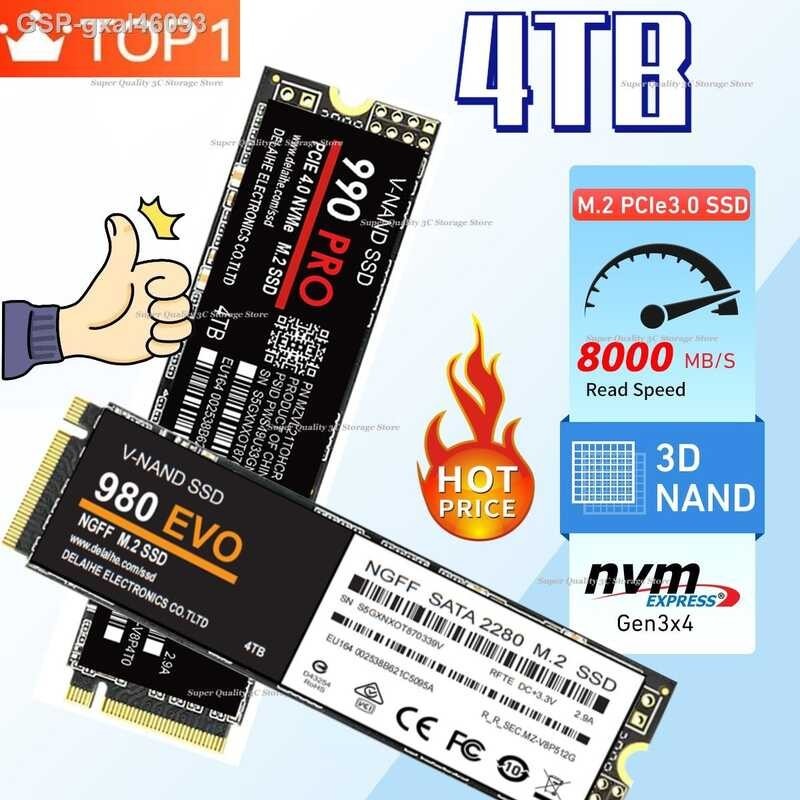 2023 980 Gxal46093 PRO NVMe SSD 4TB/2TB M.2โซลิดสเตทไดรฟ์2280 PCIe Gen 4.0X4ใช้ไ