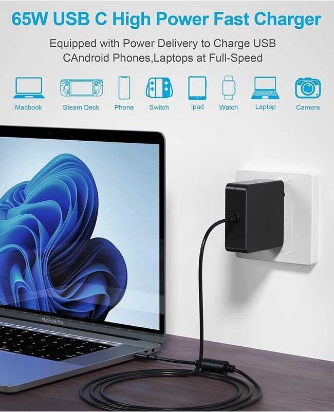 65W USB อะแดปเตอร์ชาร์จไฟที่เข้ากันได้61w, 45W, 30W, 12W สำหรับ