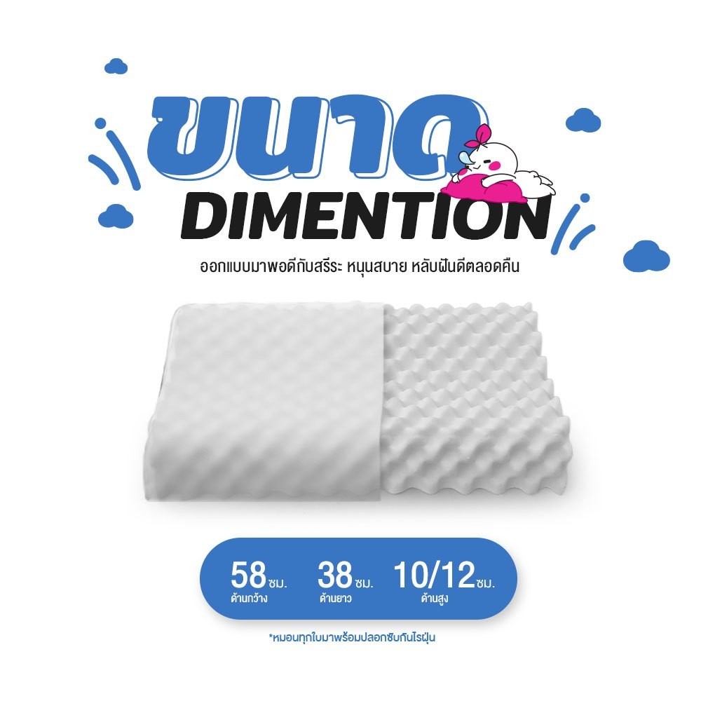 🔥การประกันคุณภาพ🔥 SiamLatex Double Slopes หมอนยางพาราแท้ ลดกรน ไม่ปวดคอ จัดระเบียบกระดูกสันหลัง