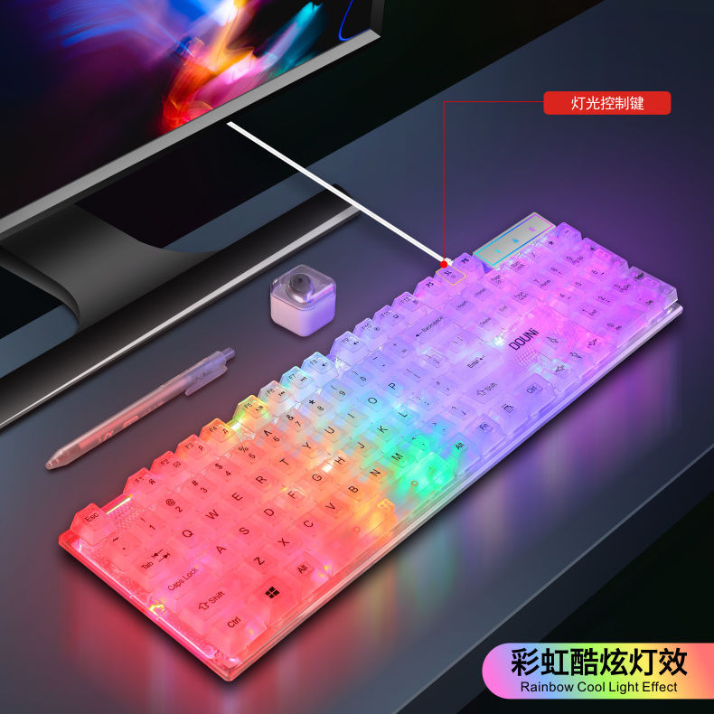 Keyboard Keyboard LOL Game Full Full โปร่งใส Key White Girls Keyboard สำหรับคอมพิวเตอร์