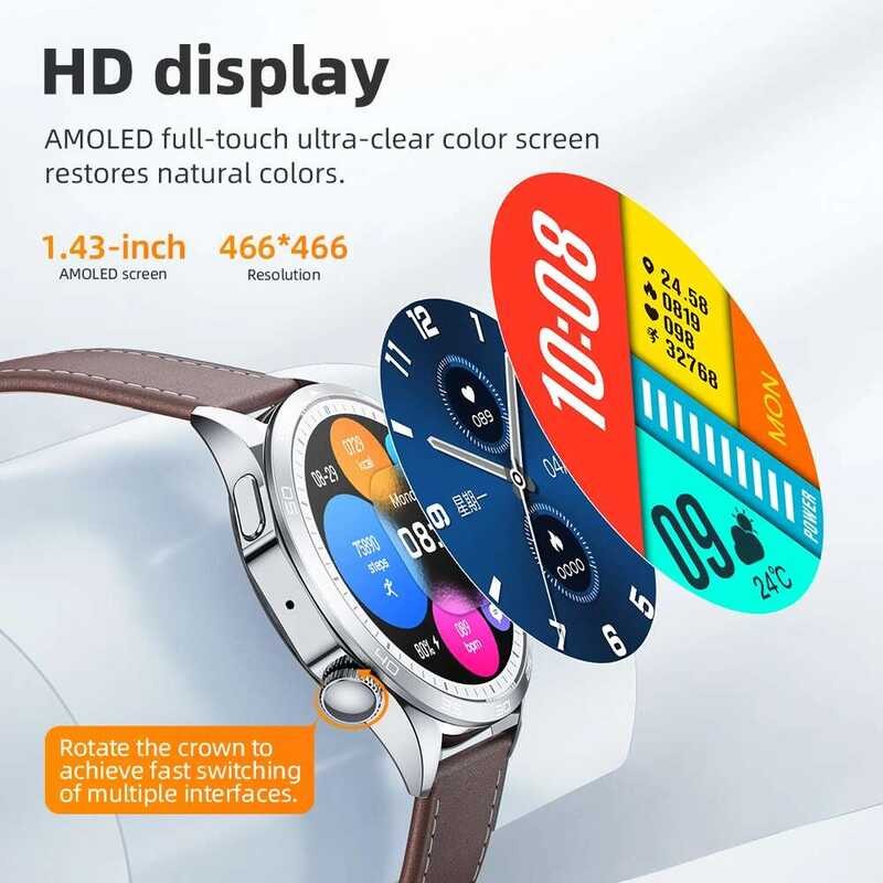 ❥ HOCO Y21 1.43 นิ้วamoledนาฬิกาสมาร์ทกีฬาบลูทูธรุ่นheart Rateเลือดออกซิเจนsleep Monitorสําหรับ