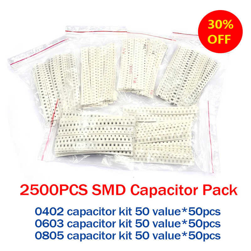 0402 0603 0805ตัวเก็บประจุแบบเซรามิคหลายชั้น SMD Capacitor ชุดสารพัน,1P-10Uf 50ค่าความจุชุด10nf 22Nf