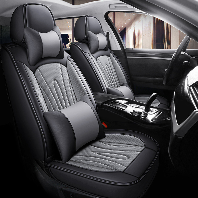 ผ้าคลุมเบาะรถยนต์ หนัง PU ด้านหน้า และด้านหลัง สําหรับ Toyota Vios NVARA CX-3 Mazda 6 Honda I45 Santafe E91 Suzuki Celerio Jazz Airbag