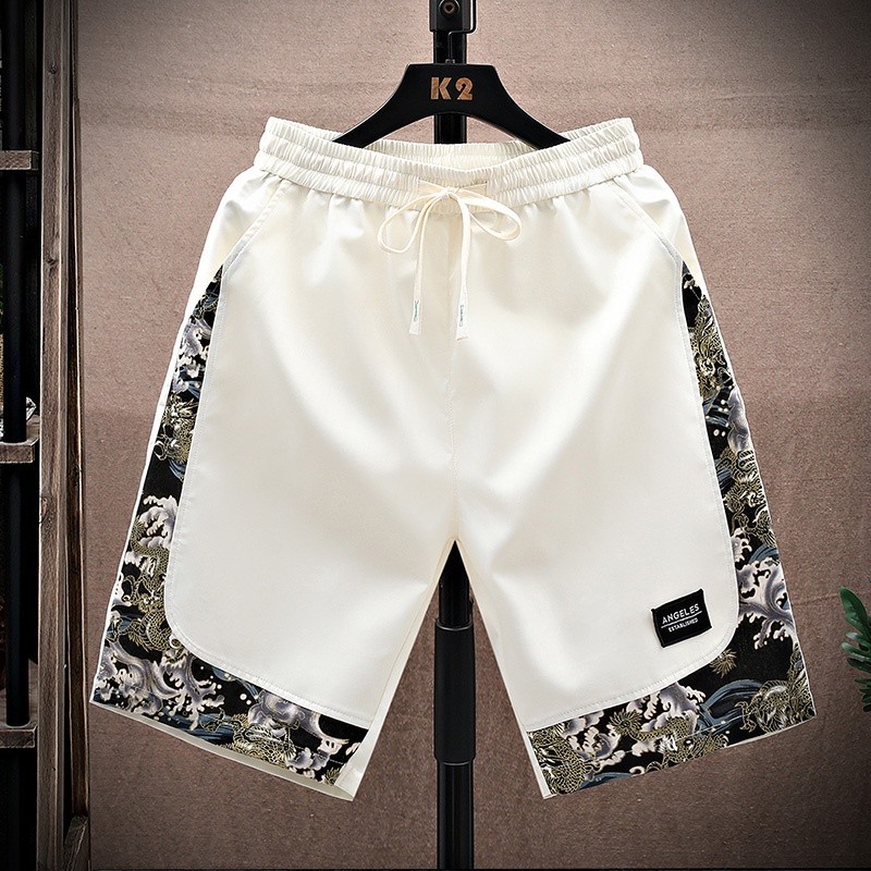 [Ready-Stock] กางเกงขาสั้นผู้ชาย ลําลอง ทรงหลวม ขนาดใหญ่ สีขาว แฟชั่นฤดูร้อน สไตล์สปอร์ต
