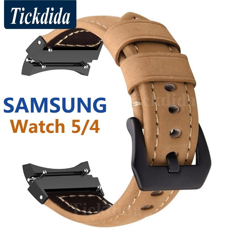 สายนาฬิกาข้อมือหนัง แบบปลดเร็ว สําหรับ Samsung Galaxy Watch 6 5 44 มม. 40 มม. 5 Pro Watch 4 Classic