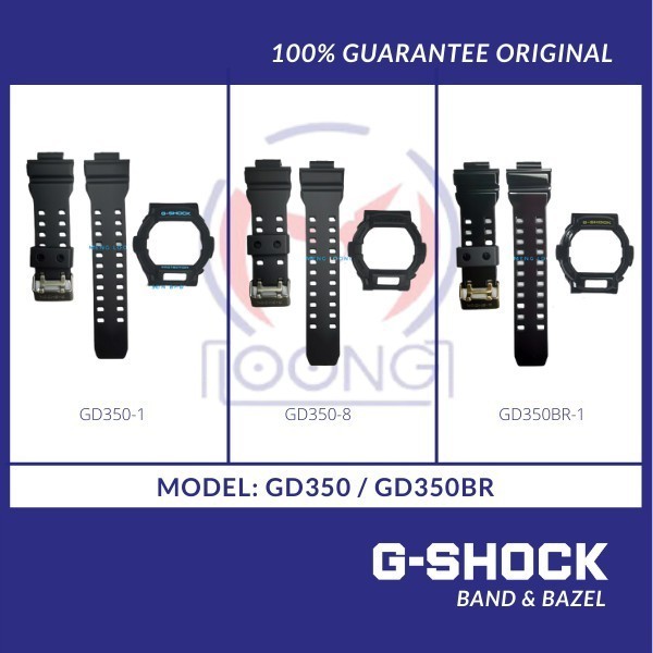 สายนาฬิกาข้อมือ G-shock Gd350 Gd350br Hitam Glossy Band and Bezel bnb และสายนาฬิกาข้อมือ 100%