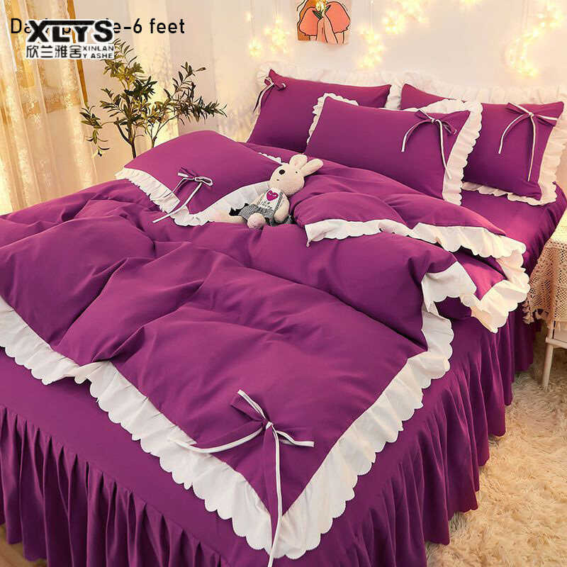 (2*pillowcase+1*sheet+1*duvet XINLANYASHE Bed cover) size 6 5 feet, with vent, of 4 bedding sheet M