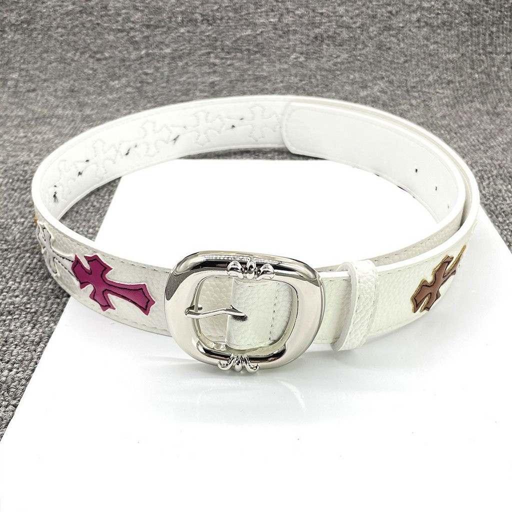 เข็มขัด Chrome Hearts แบบใหม่สำหรับทั้งผู้ชายและผู้หญิง สไตล์ย้อนยุคสีสันสดใส - รูปที่ 5