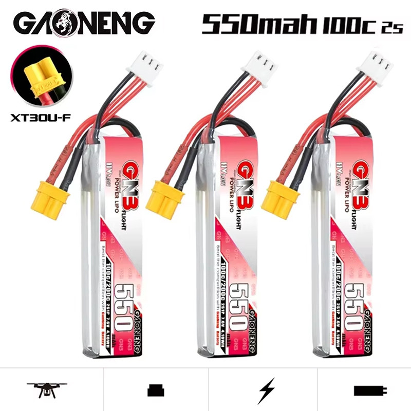 GNB 2S 7.6V 550mAh HV Lipo แบตเตอรี่สําหรับ Happymodel FPV Racing Cine Whoop BetaFPV RC Drone 7.6V แ