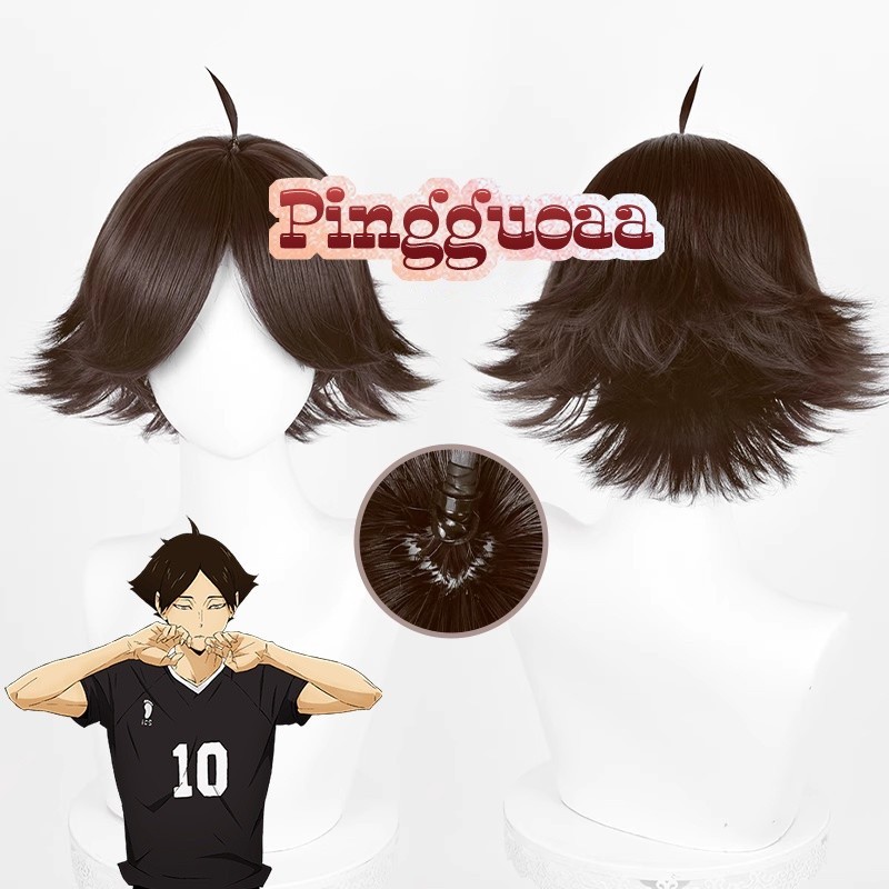 Anime Haikyuu!! Suna Rintaro Cosplay Wig 30cm Brown Short Wigs Heat Resistant Synthetic Hair