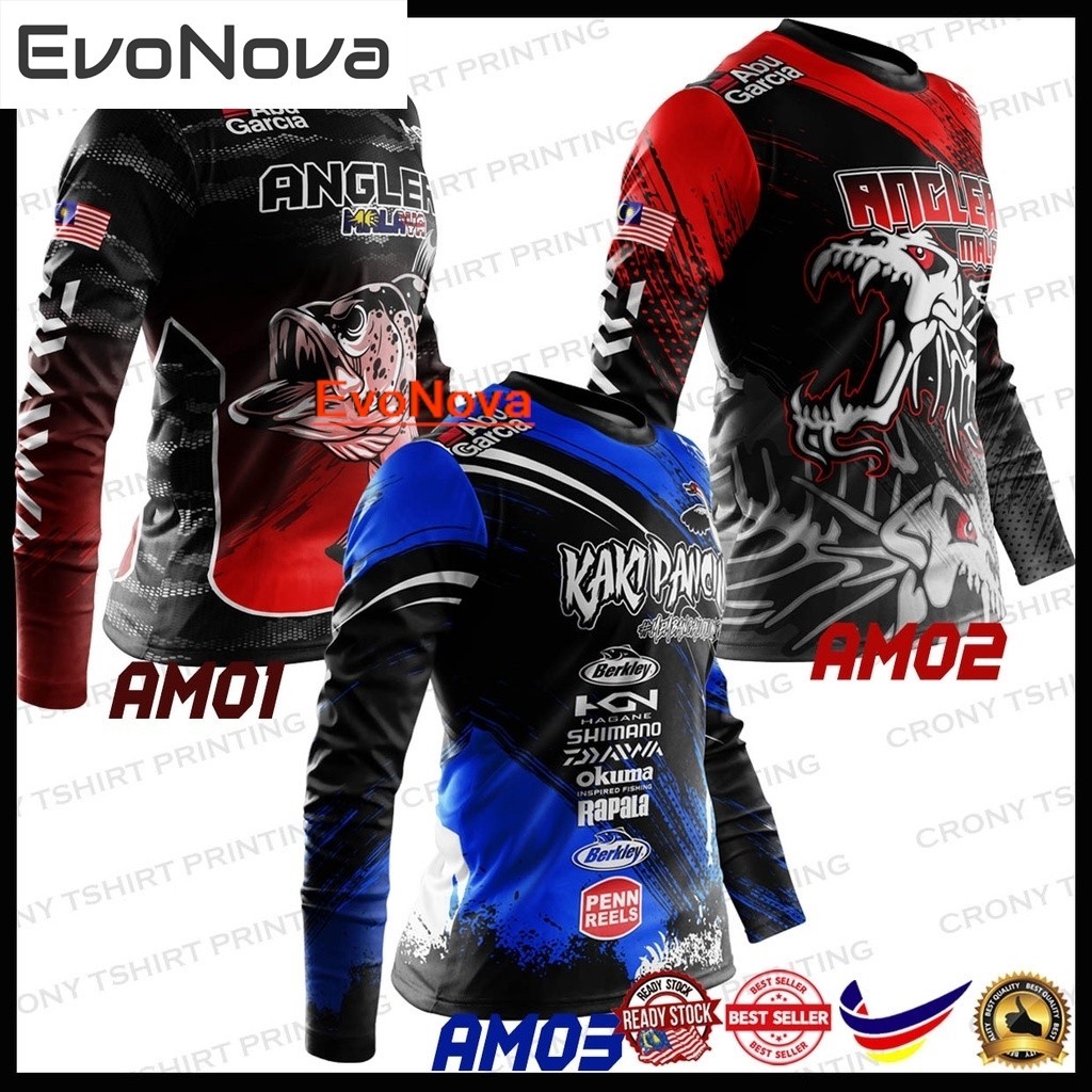 Evonova Angler malayan sublimation TShirt | Fishing Feet | Fishing Clothes malayan | แขนยาว | แขนสั้