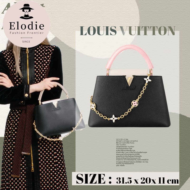 Louis Vuitton CAPUCINES MM Louis Vuitton กระเป๋าถือ สําหรับสตรี YLBJ