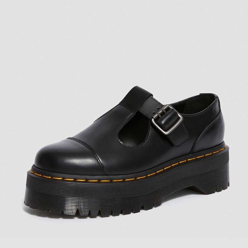 Dr.Martens Women's Mary Jane Shoes Platform Lolita Thick Heel Leather Shoes Student Shoes