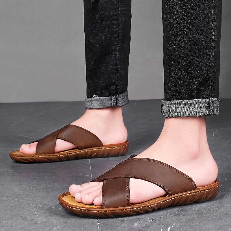 ➧ Dr. Martens รองเท้าแตะหนังผู้ชายโค้งรองรับรองเท้าแตะก