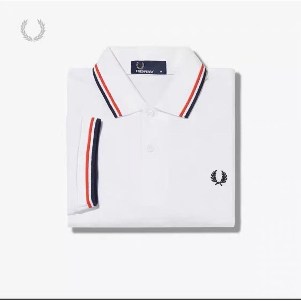 เสื้อโปโลผู้ชายฤดูร้อน Fred Perry เสื้อยืดแขนสั้นลําลอง FP ปัก Paul เสื้อยืด