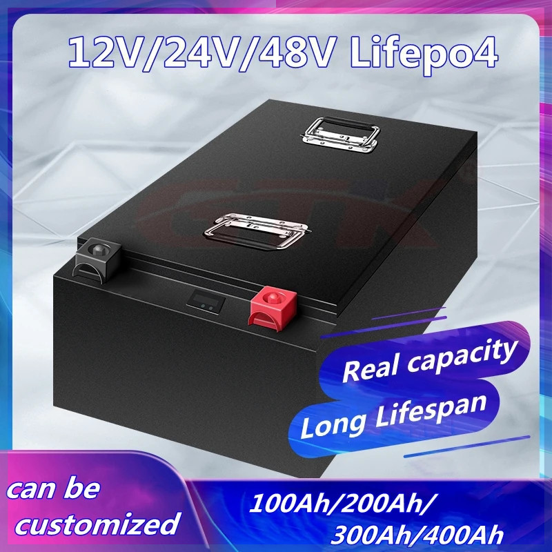 GTK 300Ah 200Ah 100Ah 12V 24V 48V แบตเตอรี่ Lifepo4 400Ah สำหรับอินเวอร์เตอร์พลังงานแสงอาทิตย์ moto