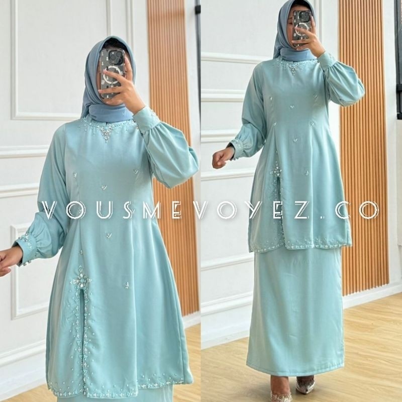 ล ่ าสุด - KURUNG MELAYU Sequin SEBAYA Suit - SET Of KABAYA Skirt - MISONI Brocade KURUNG KABAYA Su